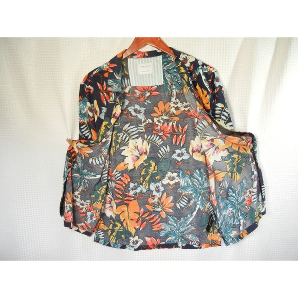Hawaiian floral  multicolor blouse, woman's large Denim & Flower Ricky Signh - Picture 3 of 7